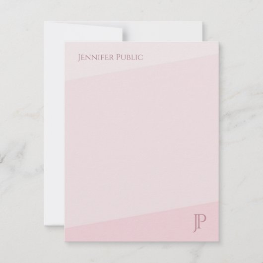 カラー調和モノグラシンプルムモダンテンプレート ノートカード (正面)