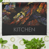 カラー調和抽象芸術アートキッチンタオル キッチンタオル (折り畳み)