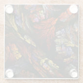 カラー調和抽象芸術アート ガラスコースター (裏面)