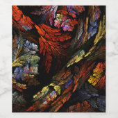 カラー調和抽象芸術アート ワインラベル (シングルラベル)