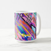 カラー遊抽象芸術プリント コーヒーマグカップ (正面右)