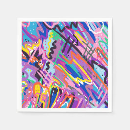 カラー遊抽象芸術プリント スタンダードカクテルナプキン