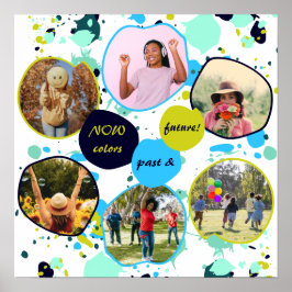 カラー過去と未来！グリーン絵を描（ばちゃばちゃ）跳ねる ポスター