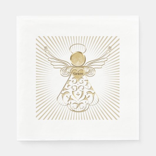 カラー選択：クリスマスエンジェル・オブ・グレース・サンビーム スタンダードランチョンナプキン (正面)