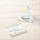 カラー野草フローラ赤ちゃんシャワー スクエアペーパーコースター (インサイチュ)