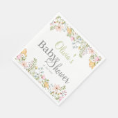 カラー野草フローラ赤ちゃんシャワー スタンダードランチョンナプキン (角)