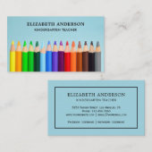 カラー鉛筆幼稚園カラフル先生 名刺 (正面/裏面)