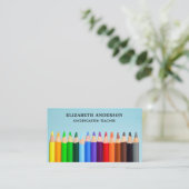 カラー鉛筆幼稚園カラフル先生 名刺 (スタンド正面)