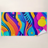 カラー電流：色相の動的な流鮮やかれ ビーチタオル (正面)