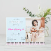 カラー音楽パーティー誕生日 招待状 (スタンド正面)