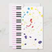 カラー音楽パーティー誕生日 招待状 (裏面)