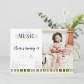 カラー音楽パーティー誕生日 招待状 (スタンド正面)