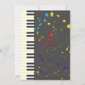 カラー音楽パーティー誕生日 招待状 (裏面)