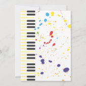 カラー音楽パーティー誕生日 招待状 (裏面)