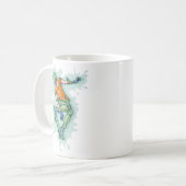 カラー飛んでいるスケーター、おもしろいイラストレーション コーヒーマグカップ (正面左)