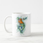 カラー飛んでいるスケーター、おもしろいイラストレーション コーヒーマグカップ (左)
