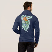 カラー飛んでいるスケーター、おもしろいイラストレーション パーカ (裏面フル)