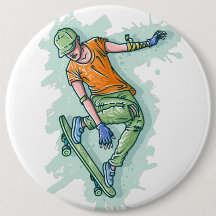 カラー飛んでいるスケーター、おもしろいイラストレーション