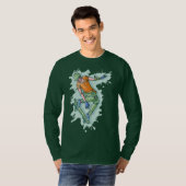 カラー飛んでいるスケーター、おもしろいイラストレーション Tシャツ (正面フル)