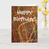 カラー飛んでいる誕生日カード カード (黄色い花)