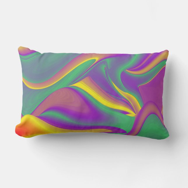 カラー魔法抽象芸術3Dレインボワート アウトドアクッション (正面)