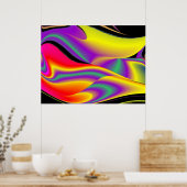 カラー魔法抽象芸術3Dレインボワート ポスター (キッチン)