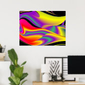 カラー魔法抽象芸術3Dレインボワート ポスター (ホームオフィス)