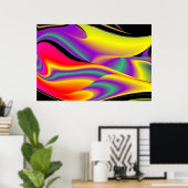 カラー魔法抽象芸術3Dレインボワート ポスター (ホームオフィス)