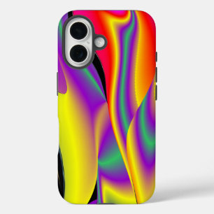 カラー魔法抽象芸術3Dレインボワート iPhone 16ケース