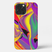 カラー魔法抽象芸術3Dレインボワート iPhoneケース (裏面)