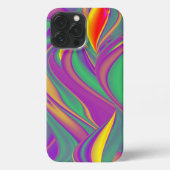 カラー魔法抽象芸術3Dレインボワート iPhoneケース (裏面)