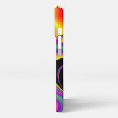 カラー魔法抽象芸術3Dレインボワート iPhoneケース (左側面)