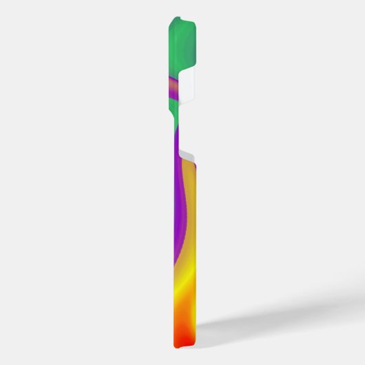 カラー魔法抽象芸術3Dレインボワート iPhoneケース (左側面)