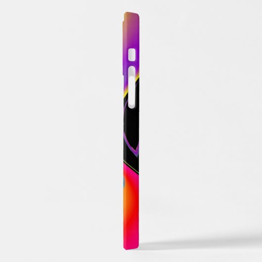 カラー魔法抽象芸術3Dレインボワート iPhoneケース (左側面)