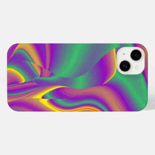 カラー魔法抽象芸術3Dレインボワート iPhoneケース (裏面横)