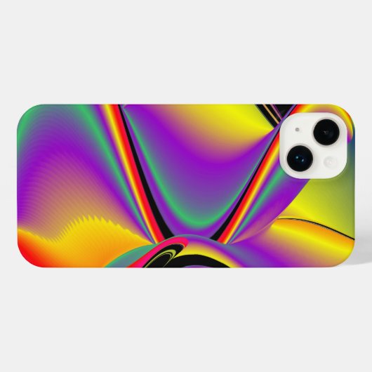 カラー魔法抽象芸術3Dレインボワート iPhoneケース (裏面横)