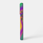 カラー魔法抽象芸術3Dレインボワート iPhone 16ケース (左側面)