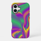 カラー魔法抽象芸術3Dレインボワート iPhone 16ケース (裏面)