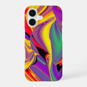 カラー魔法抽象芸術3Dレインボワート iPhone 16ケース (裏面)