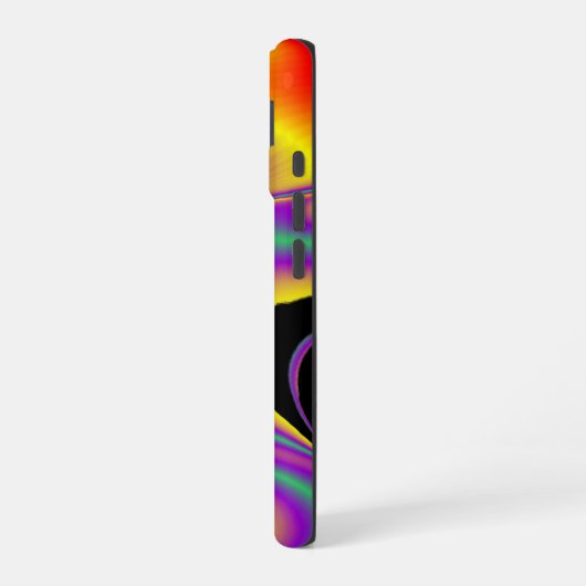 カラー魔法抽象芸術3Dレインボワート iPhone 16ケース (左側面)