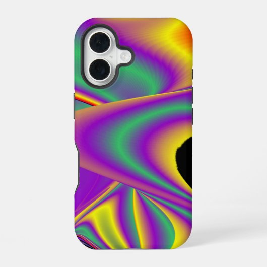 カラー魔法抽象芸術3Dレインボワート iPhone 16ケース (裏面)