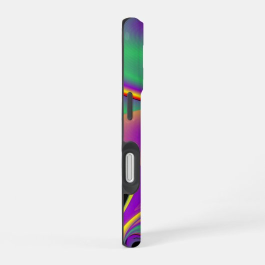 カラー魔法抽象芸術3Dレインボワート iPhone 16ケース (右側面)