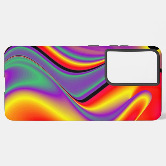 カラー魔法抽象芸術3Dレインボワート SAMSUNG GALAXYケース (左側面)