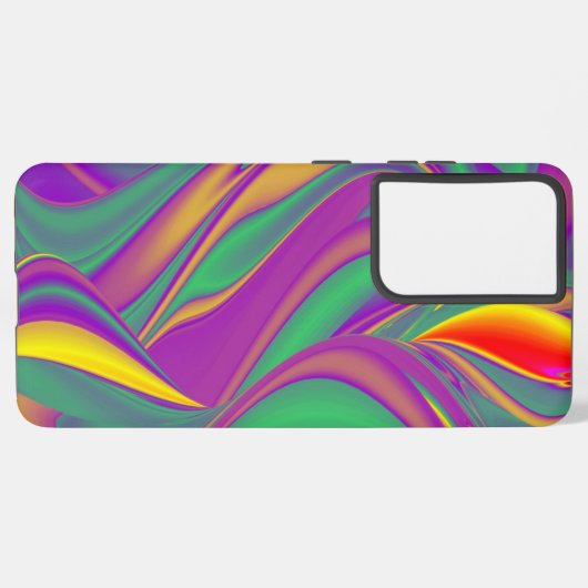 カラー魔法抽象芸術3Dレインボワート SAMSUNG GALAXYケース (左側面)