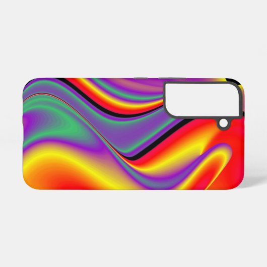 カラー魔法抽象芸術3Dレインボワート SAMSUNG GALAXYケース (裏面横)