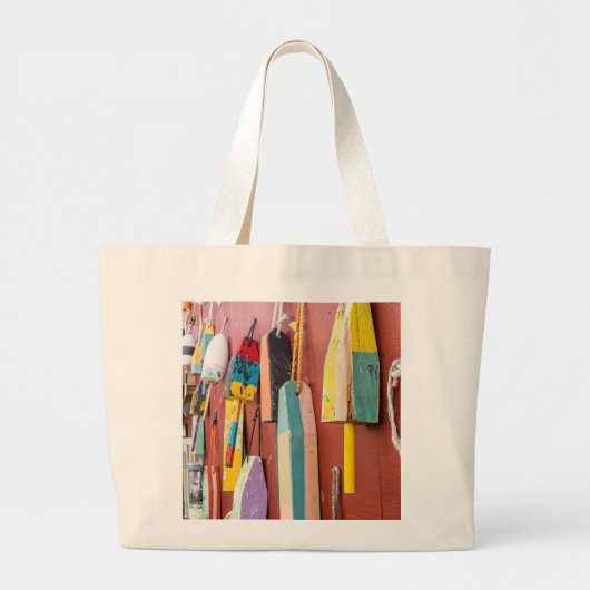 カラー魚釣りブイのトートバッグ トートバッグ (正面)