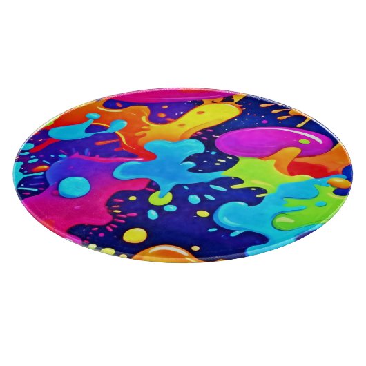 カラー鮮やかアートの爆発のスプラッシュ カッティングボード (角)