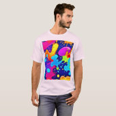 カラー鮮やかアートの爆発のスプラッシュ Tシャツ (正面フル)