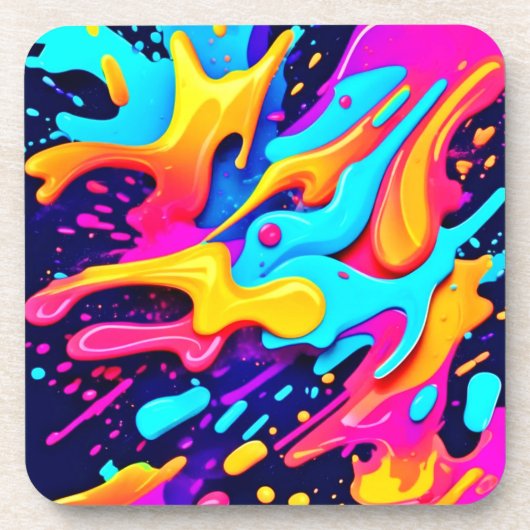 カラー鮮やかカオスアート コースター (正面)