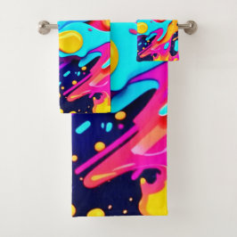カラー鮮やかカオスアート バスタオルセット